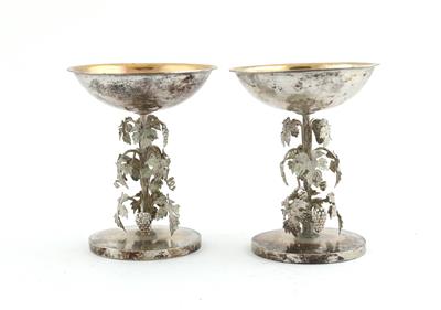 Paar Troppauer Silber Gewürzschälchen von 1837, - Antiquariato