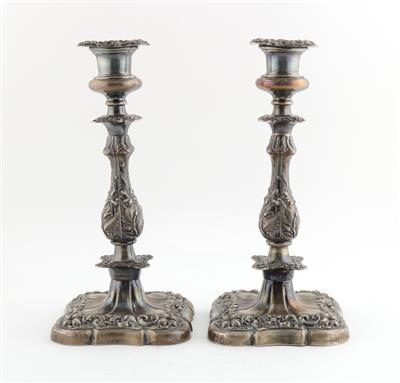 Paar Wiener Silber Kerzenleuchter von 1839, - Antiques