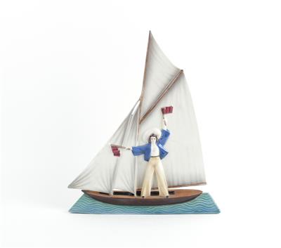 Anton Klieber, Wandrelief Segelboot, - Antiques