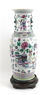 Famille rose Vase, - Antiquitäten