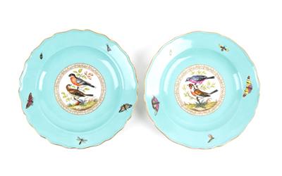 4 Meissen Teller mit Vogeldekor, - Antiquariato