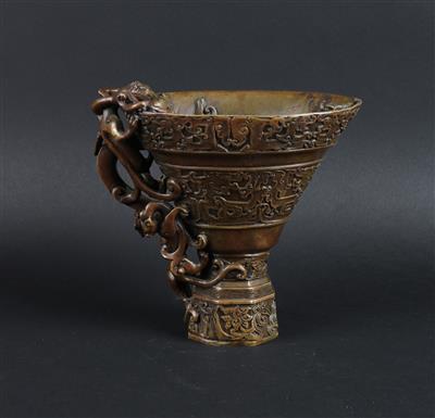 Bronze 'libation cup', - Asiatica