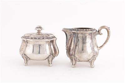 Klagenfurter Silber Zuckerdose und Gießer, - Antiques