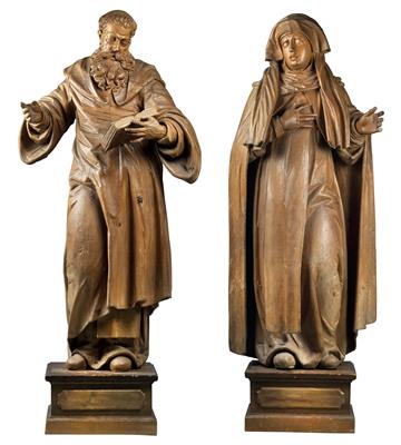 Hl. Scholastika von Nursia und hl. Benedikt von Nursia, - Antiques