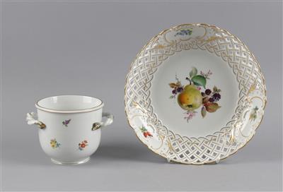 Gitterschale und Cachepot, - Antiques