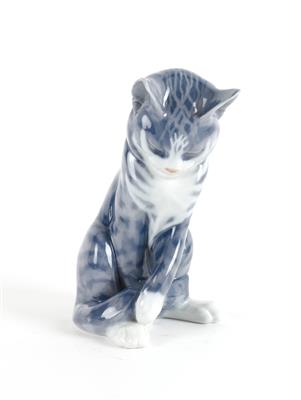 Sitzende Katze, - Antiques