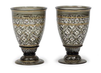 Paar Lobmeyr-Becher aus der "Indischen Serie", - Antiques