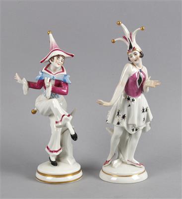 Harlekin und Harlekine, - Antiques