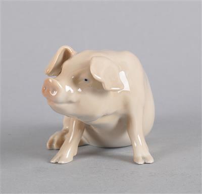 Sitzendes Schwein, - Antiques