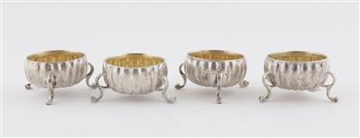 4 Prager Silber Gewürzschälchen, - Antiques