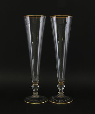 Paar Lobmeyr-Champagnerflöten, - Antiques