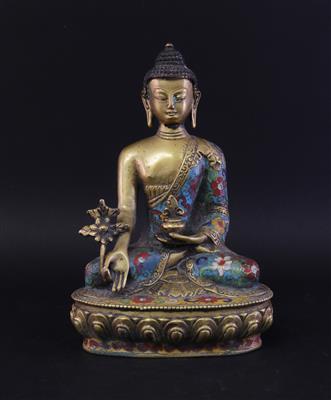 Champlevé-Buddha Bhaisajyaguru, - Asiatica e Arte