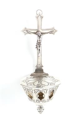 Wiener Silber Taufbecken mit Kruzifix, - Antiquitäten
