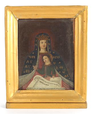 Votivbild, Madonna mit Kind, - Antiquitäten