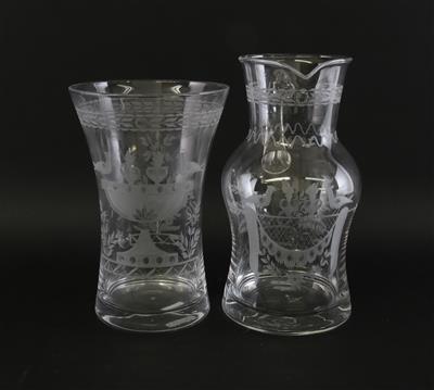 Lobmeyr-Krug und Vase, - Antiques
