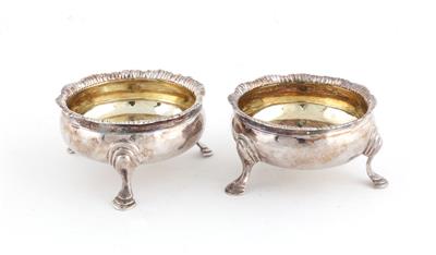 Paar Londoner Silber Gewürzschälchen, - Antiques