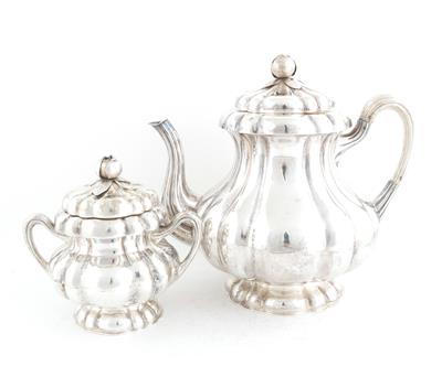 Pester Silber Teekanne und Zuckerdose, - Antiques