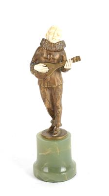 Harlekin mit Laute, - Summer auction Antiques