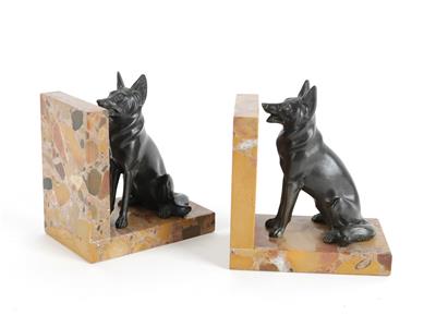 Paar Buchstützen, Schäferhunde, - Summer auction Antiques