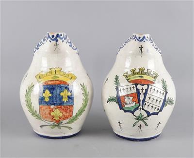Paar Wappenkrüge, - Summer auction Antiques