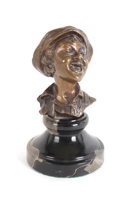 Wiener Bronze, Carl Kauba, Kinderkopf, - Letní aukce Starožitnosti