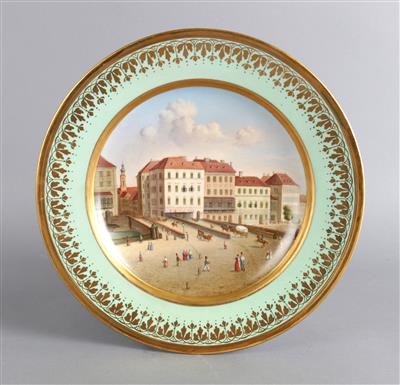 Veduten-Teller "K. k. Hofburg á Vienne", und "Die Ferdinandsbrücke mit Jägerzeile á Vienne" - Asta estiva Antiquariato