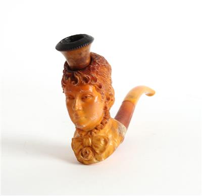 Pfeife mit Kopf aus Meerschaum, - Summer auction Antiques