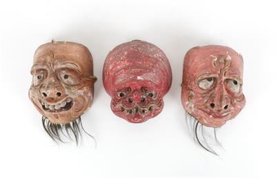 3 Kyogen-Masken, - Sommerauktion Antiquitäten