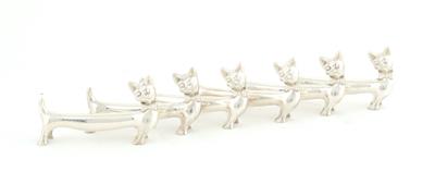 6 Messerbänke "Katzen", - Summer auction Antiques