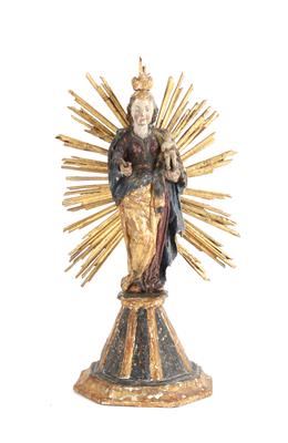 Madonna mit Kind vor Strahlenkranz, - Summer auction Antiques