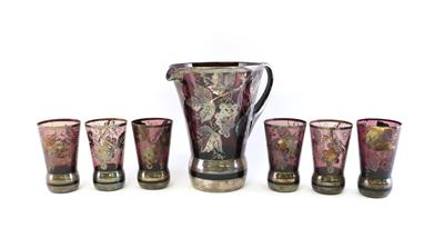 Weinkrug und 6 Becher, - Asta estiva Antiquariato