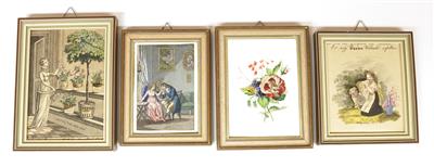 Fünf Biedermeier Liebesbilder, - Summer auction Antiques