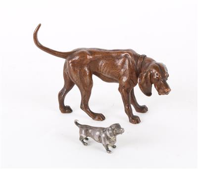 Zwei Hunde, Magyar Vizsla und Dackel, - Summer auction Antiques