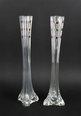 2 Stangenvasen, - Summer auction Antiques