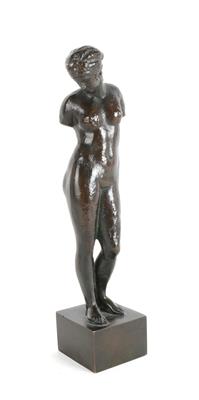 Weibliche Aktfigur auf Sockel, - Summer auction Antiques