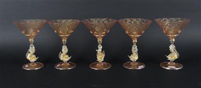 Venezianische Trinkgläser, - Antiques