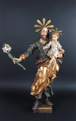 Hl. Josef mit Jesuskind, - Volkskunst und Skulpturen