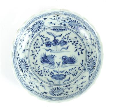 Blau-weiße Schale, - Antiques