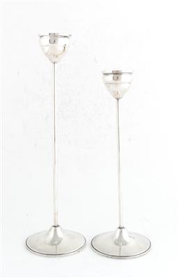 Paar Silber Kerzenleuchter, - Antiques