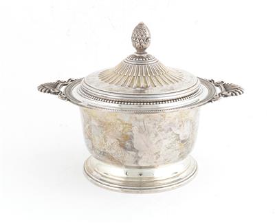 Italienische Silber Deckelschale, - Antiques