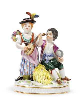 "Der Sommer" Knabe sitzt auf Getreidebündeln, - Antiques