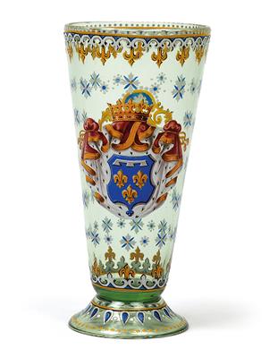 Lobmeyr-Wappenglas, - Antiques