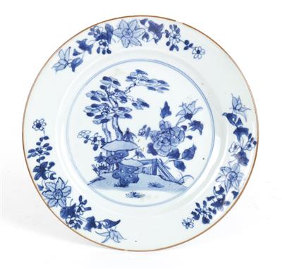 4 blau-weiße Teller, China für den Export, 18. Jh., - Starožitnosti