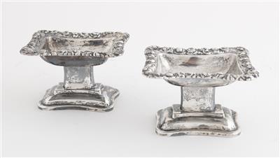 Paar Silber Gewürzschälchen, - Antiquariato