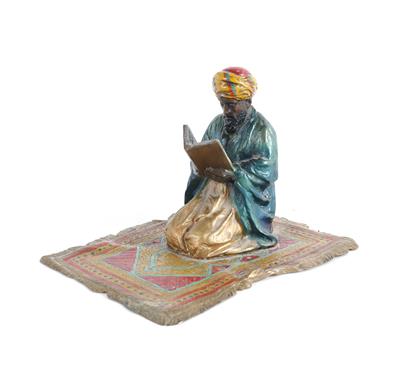 Wiener Bronze, Beduine lesend auf Teppich, - Starožitnosti