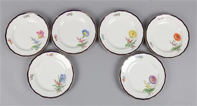 6 Meissen Speiseteller, - Antiquariato