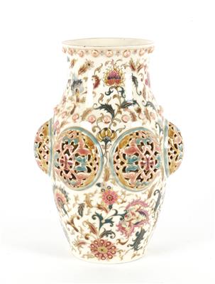 Vase, Zsolnay, Pécs um 1882-85, - Antiquariato