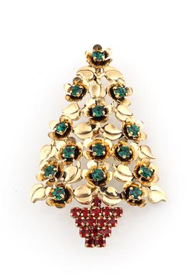 Weihnachtsbaum-Brosche, - Antiquitäten