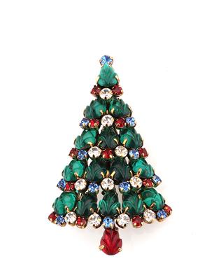 Weihnachtsbaum-Brosche, - Antiquariato