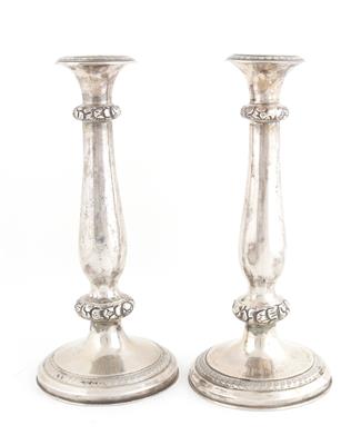 Paar Silber Kerzenleuchter von 1840, - Antiquariato